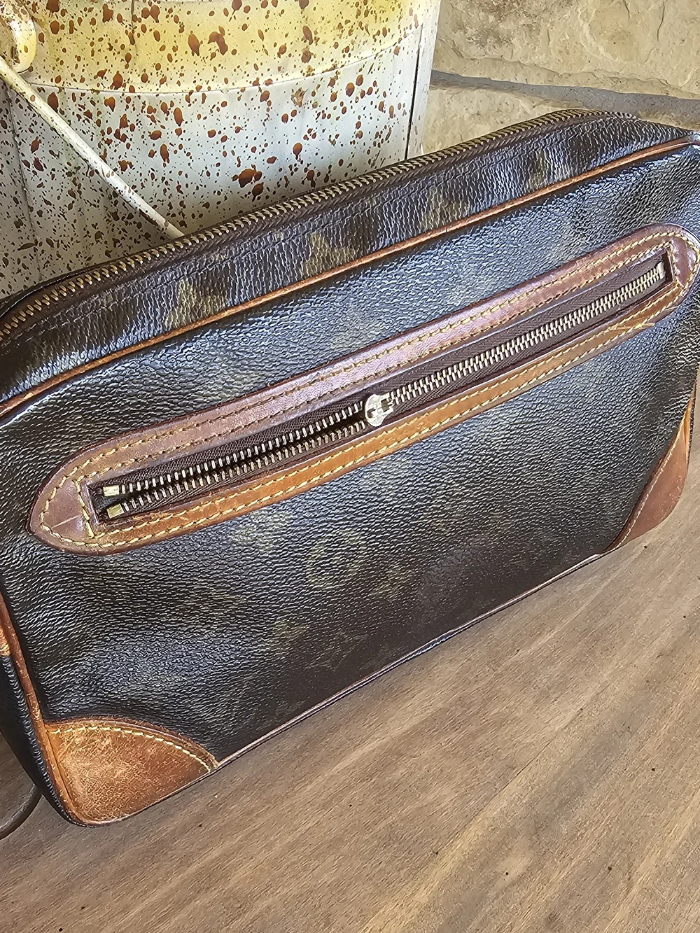 Louis Vuitton Brown Monogram Canvas Wristlet Clutch -Project - Picture 4 of 11